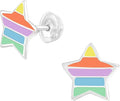 Rainbow Stars Stud Earrings - 925 Sterling Silver
