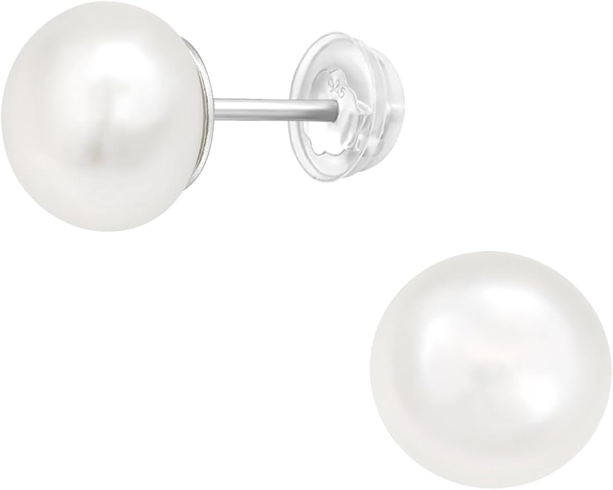 5mm Freshwater Pearl Stud Earrings - 925 Sterling Silver