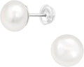 7mm Freshwater Pearl Stud Earrings - 925 Sterling Silver