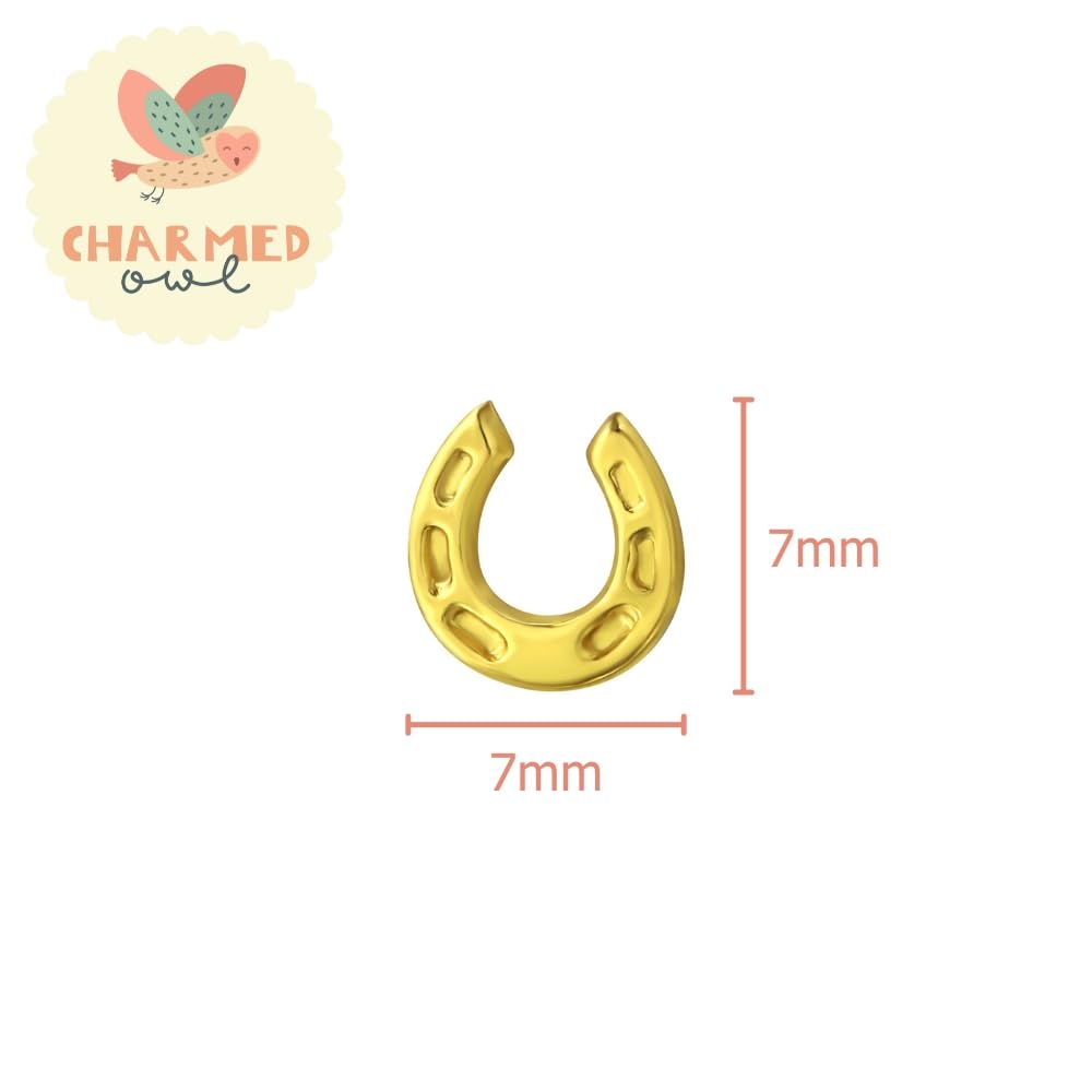 Gold Plated Horseshoe Stud Earrings - 925 Sterling Silver