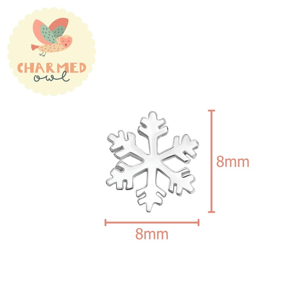 Silver Snowflakes Stud Earrings - 925 Sterling Silver