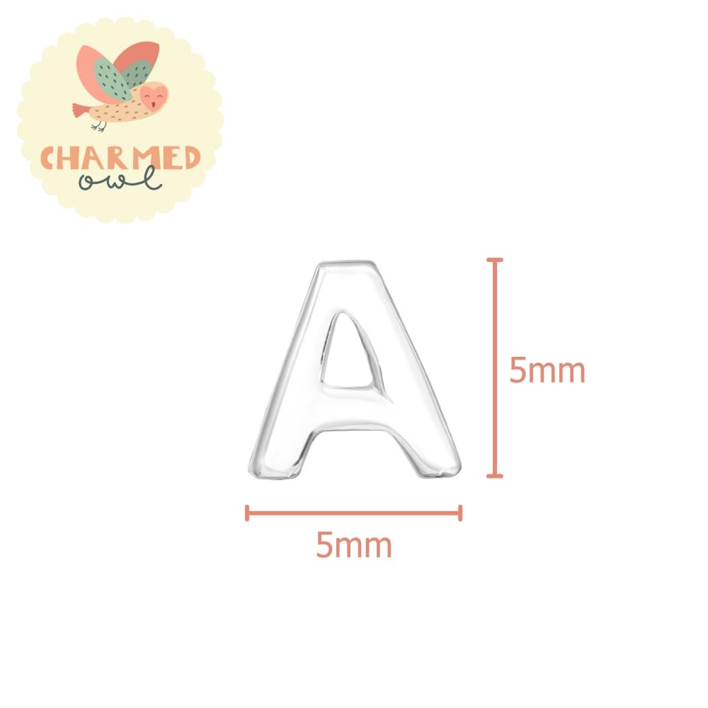 Letter A Initial Stud Earrings - 925 Sterling Silver