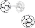 Soccer Ball Sports Stud Earrings - 925 Sterling Silver