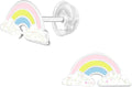 Pastel Rainbow Stud Earrings - 925 Sterling Silver