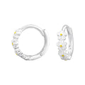 Daisy Huggie Hoop Earrings - 925 Sterling Silver