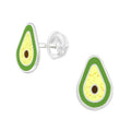 Avocado Fruit Stud Earrings - 925 Sterling Silver