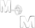 Letter M Initial Stud Earrings - 925 Sterling Silver