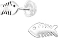 Fishbones Nautical Stud Earrings - 925 Sterling Silver