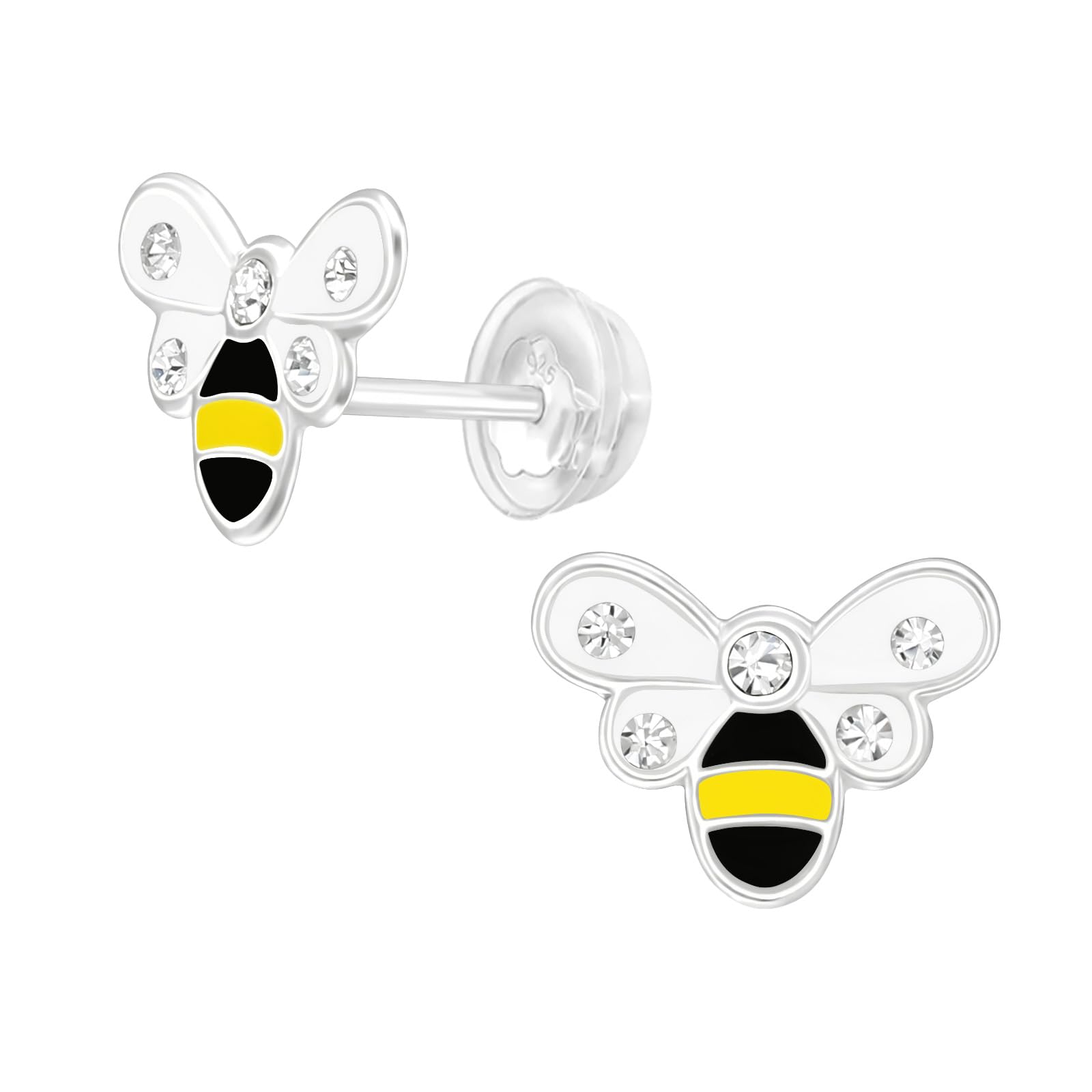 Bee Stud Earrings - 925 Sterling Silver