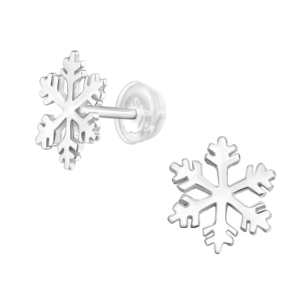 Silver Snowflakes Stud Earrings - 925 Sterling Silver