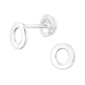 Letter O Initial Stud Earrings - 925 Sterling Silver