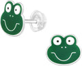 Frog Cute Animal Stud Earrings - 925 Sterling Silver