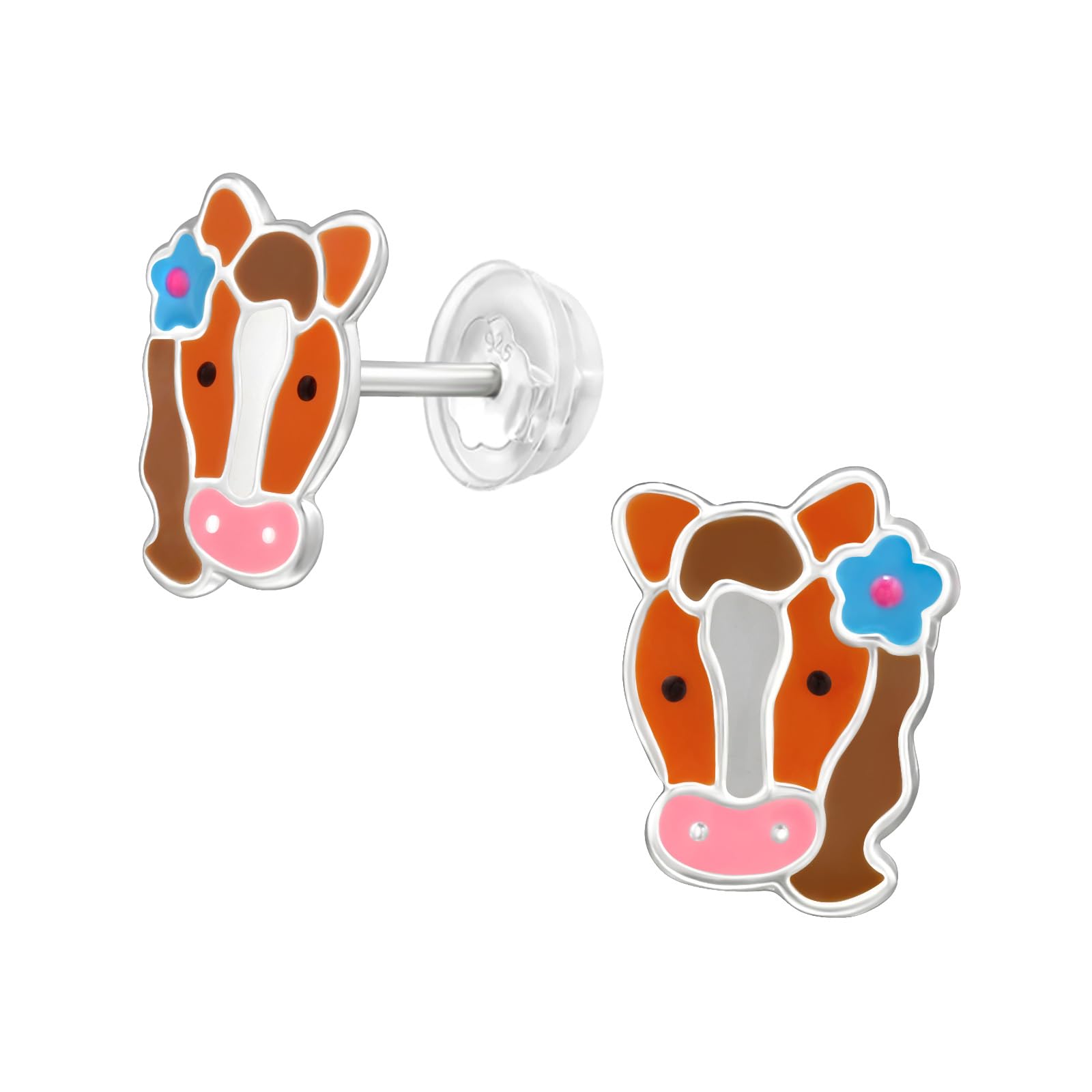 Horse Face Stud Earring - 925 Sterling Silver