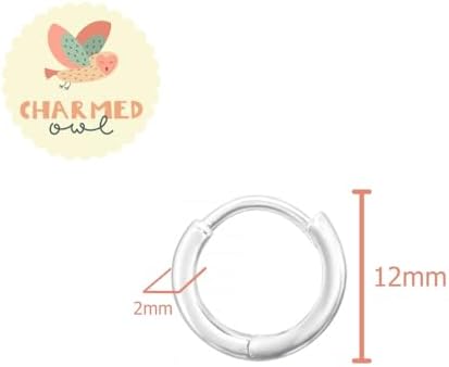 Silver 2mm Thick Huggie Hoop Earrings - 925 Sterling Silver