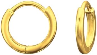 Gold 2mm Thick Huggie Hoop Earrings - 925 Sterling Silver