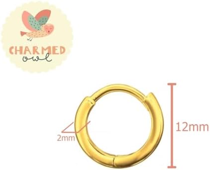 Gold 2mm Thick Huggie Hoop Earrings - 925 Sterling Silver