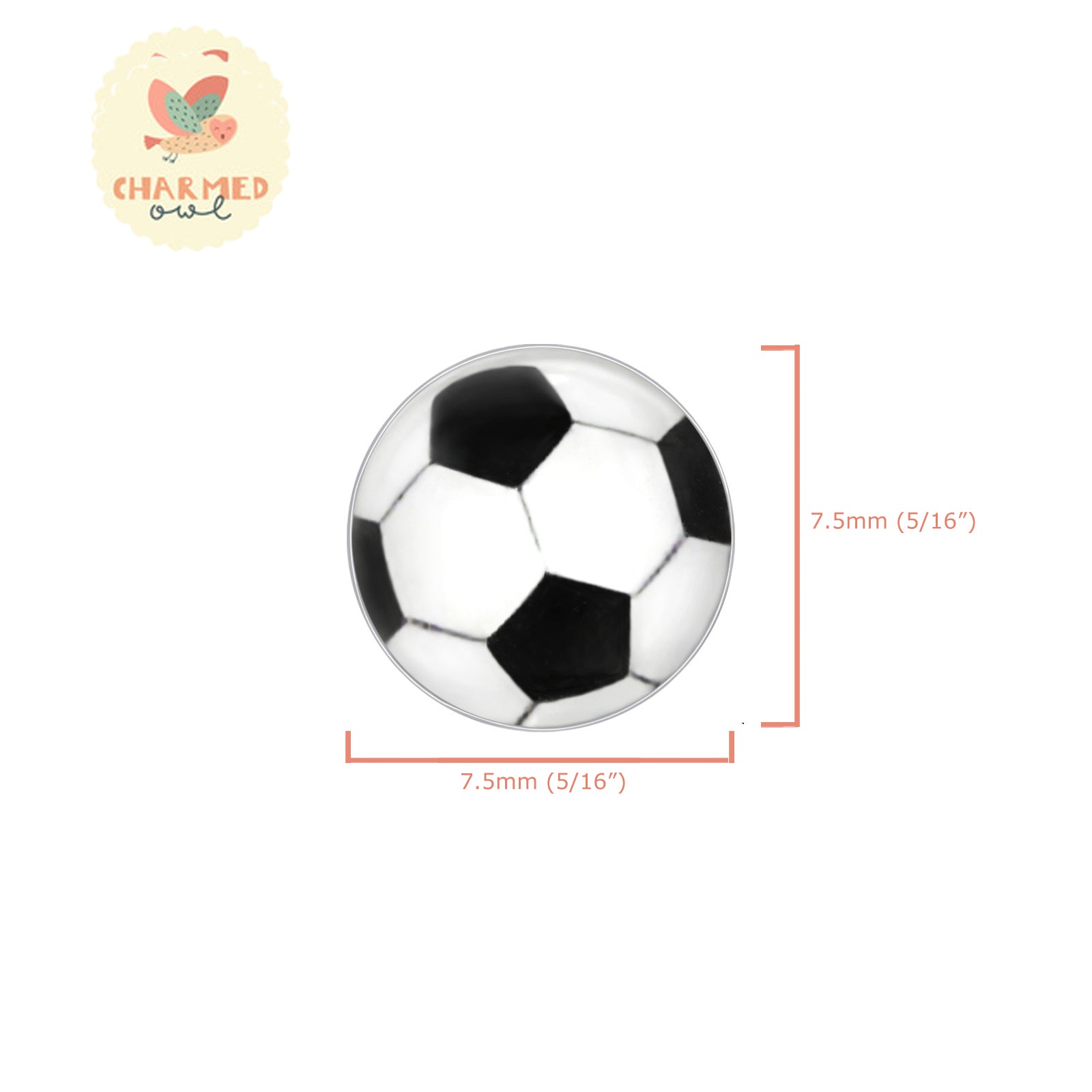 Soccer Ball Stud Earrings - 925 Sterling Silver