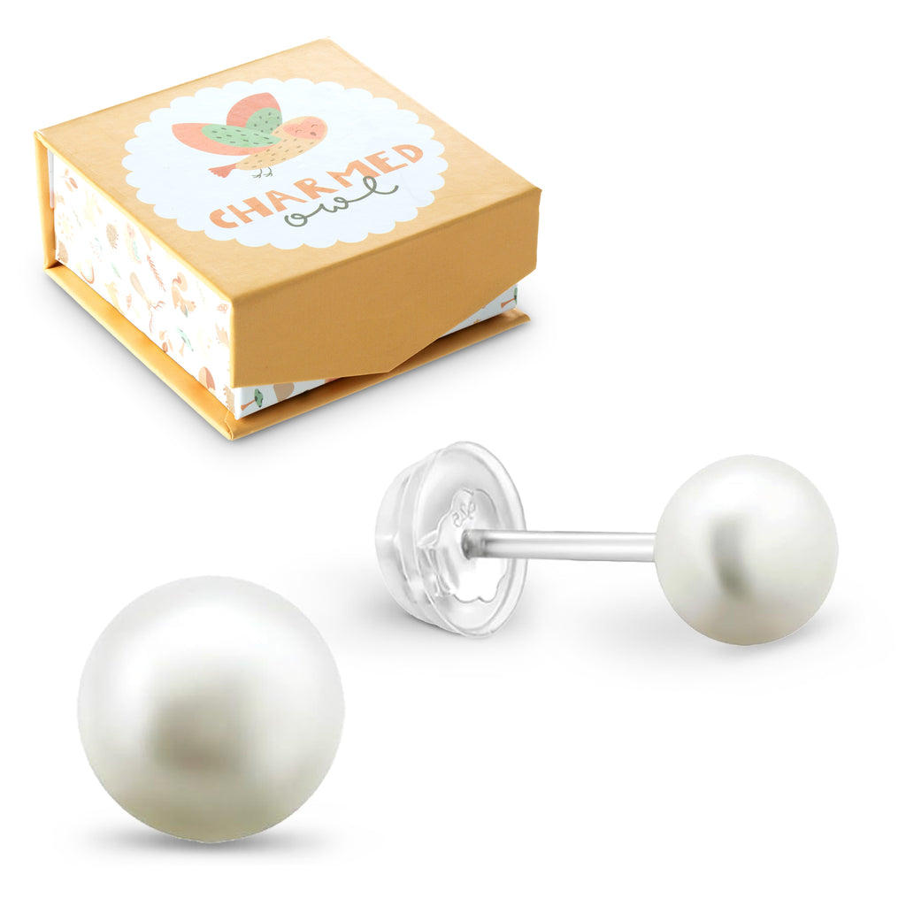 4mm Freshwater Pearl Stud Earrings - 925 Sterling Silver