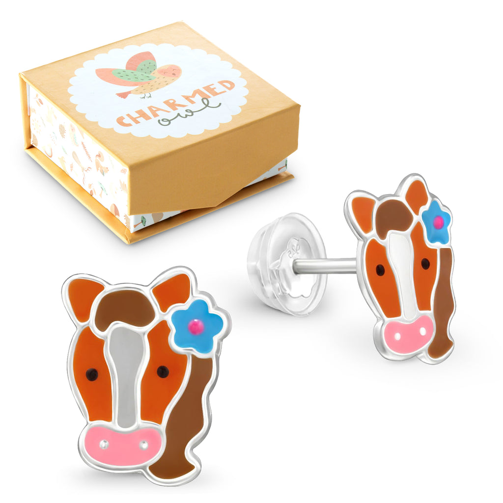 Horse Face Stud Earring - 925 Sterling Silver