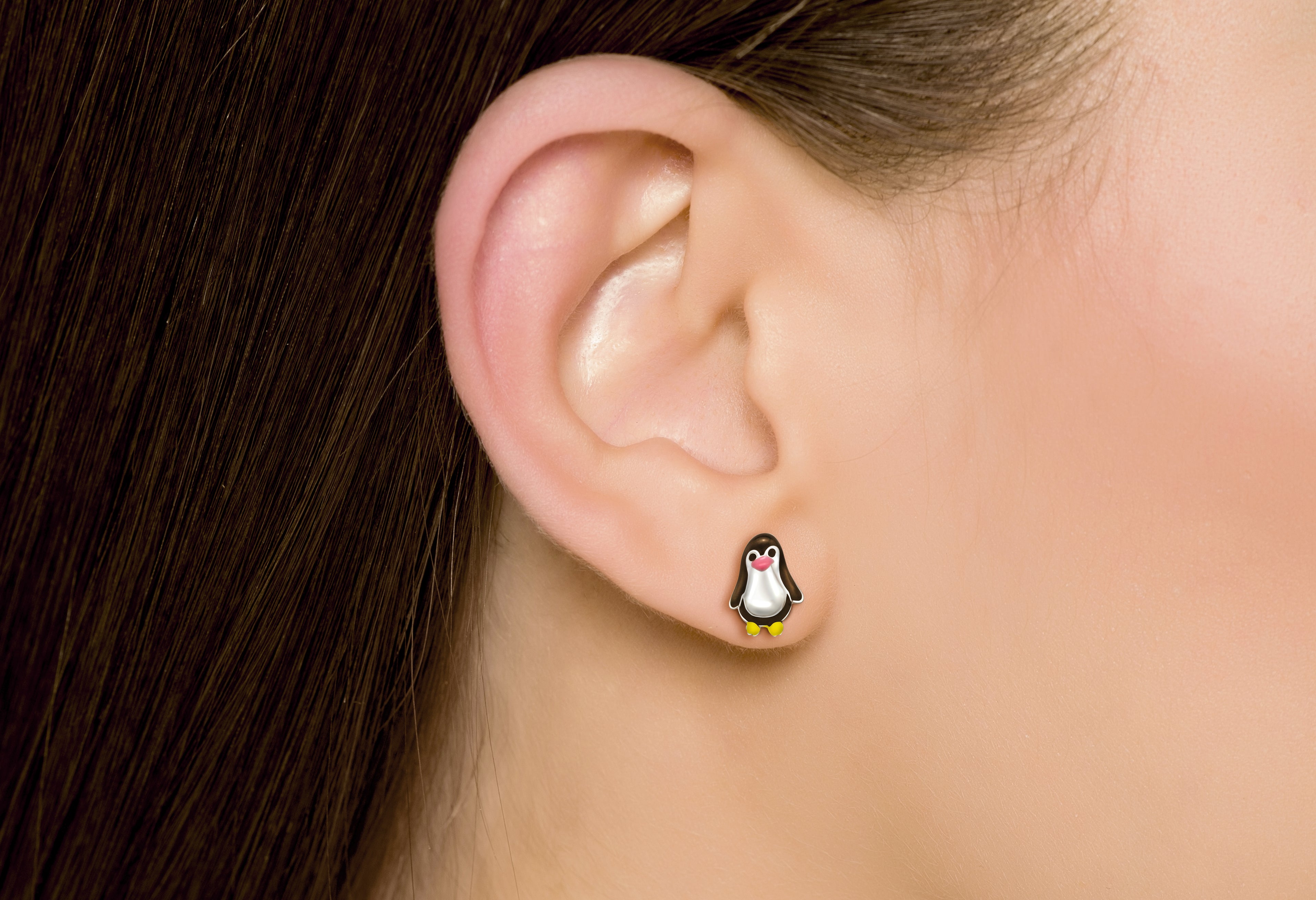 Penguin Sea Animal Stud Earrings - 925 Sterling Silver