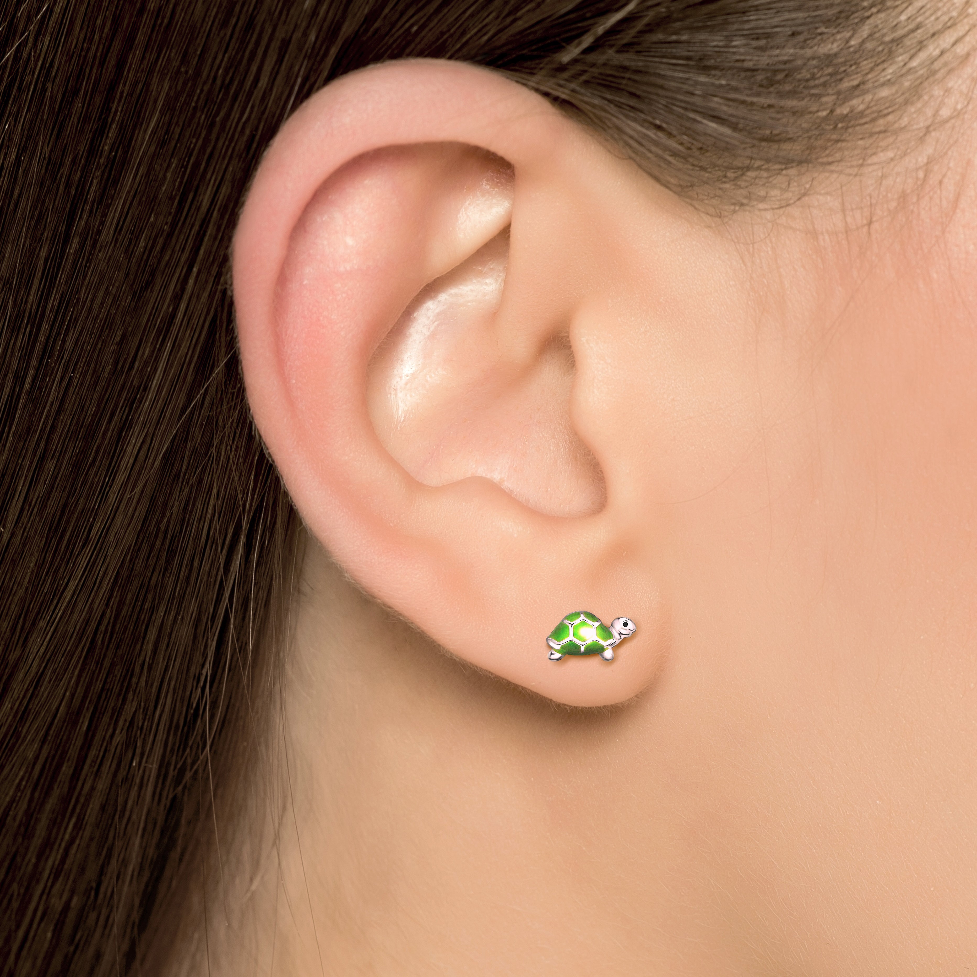 Turtle Stud Earrings - 925 Sterling Silver