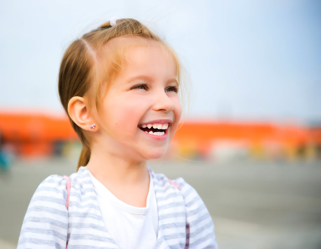 Pink Dragonfly Stud Earrings - 925 Sterling Silver