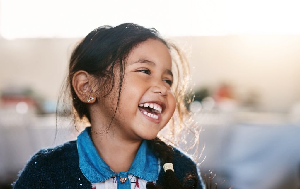 Pink Glitter Rainbow Stud Earrings - 925 Sterling Silver