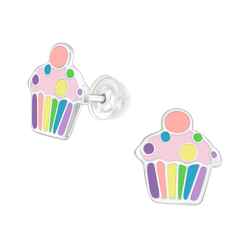 Cupcakes Stud Earrings - 925 Sterling Silver