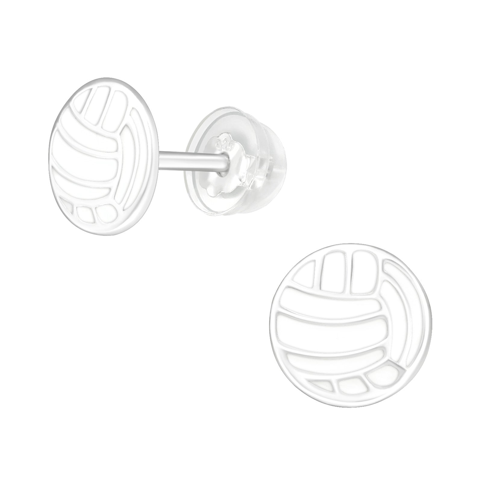 Volleyball Stud Earrings - 925 Sterling Silver