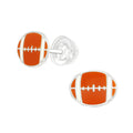 Football Stud Earrings - 925 Sterling Silver