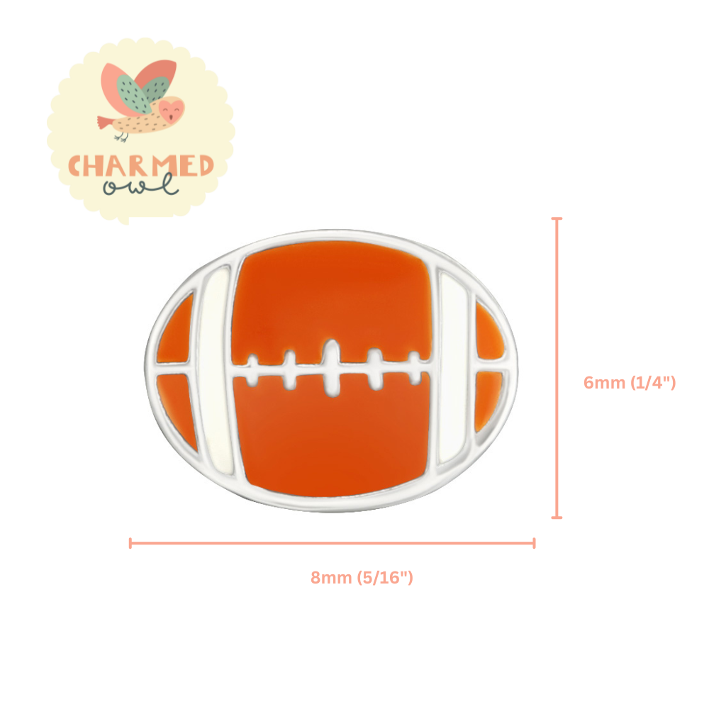 Football Stud Earrings - 925 Sterling Silver