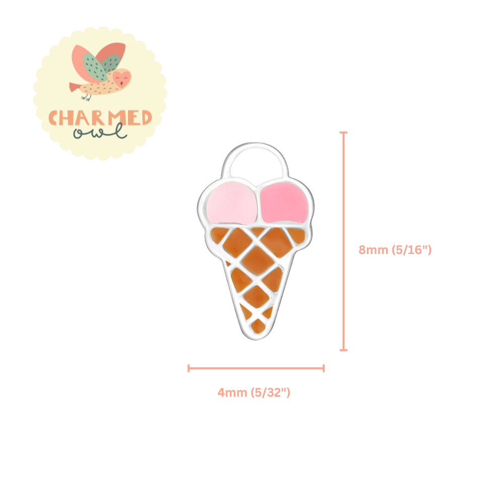 Ice Cream Cones Stud Earrings - 925 Sterling Silver