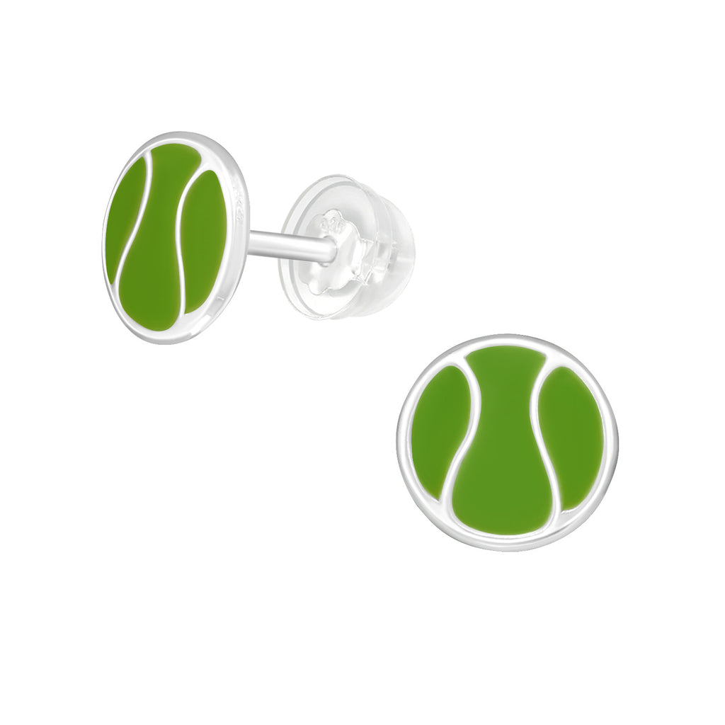 Tennis Ball Stud Earrings - 925 Sterling Silver