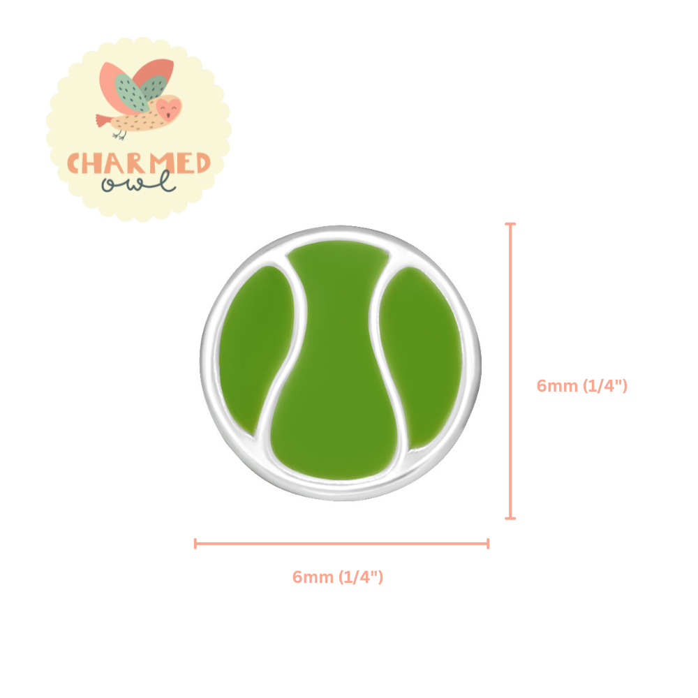 Tennis Ball Stud Earrings - 925 Sterling Silver