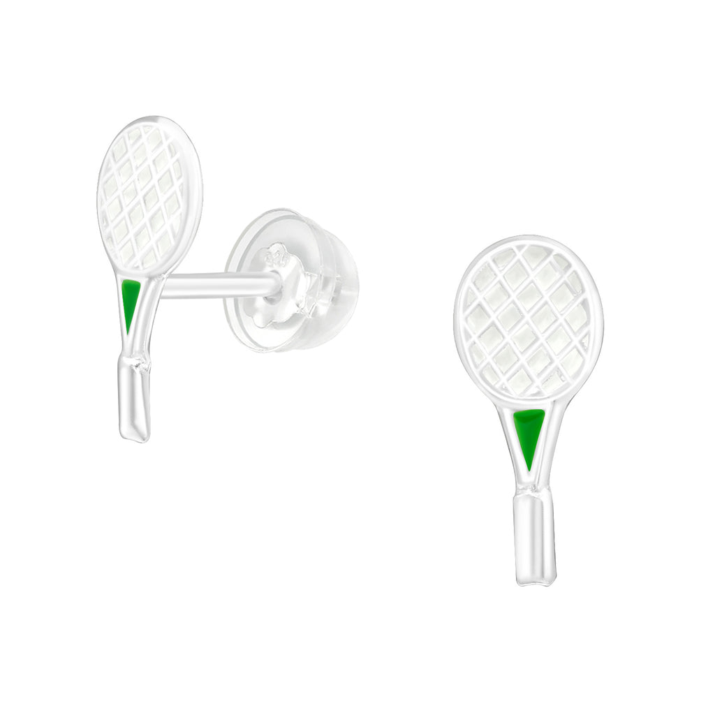 Tennis Racket Stud Earrings - 925 Sterling Silver