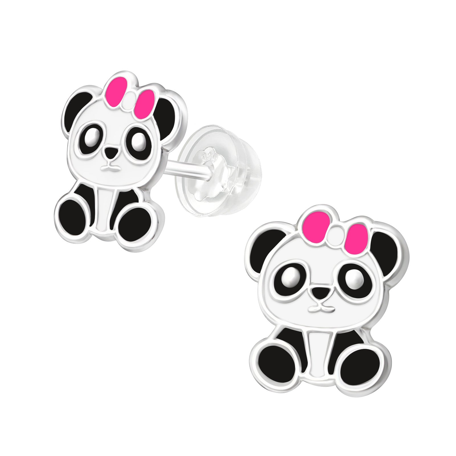 Panda Stud Earrings - 925 Sterling Silver