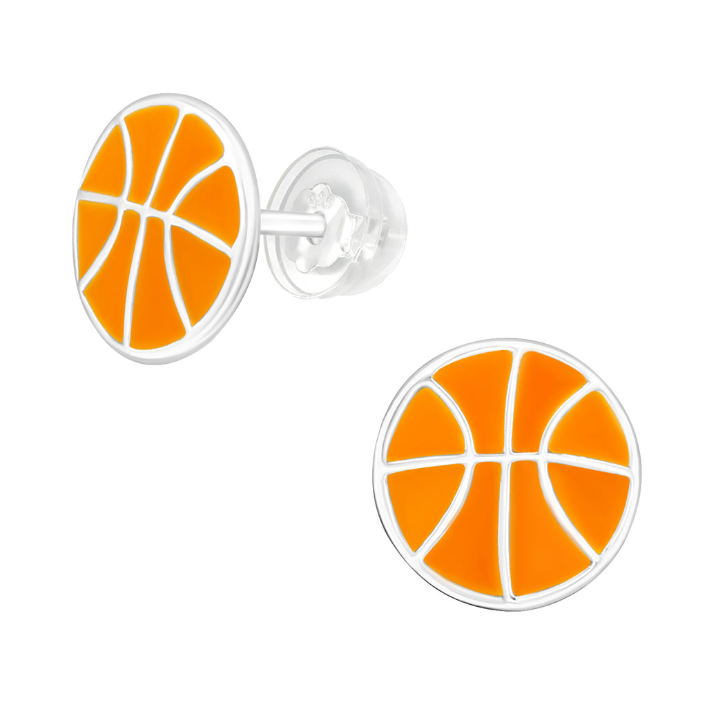 Basketball Stud Earrings - 925 Sterling Silver