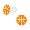 Basketball Stud Earrings - 925 Sterling Silver