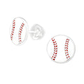 Baseball Stud Earrings - 925 Sterling Silver