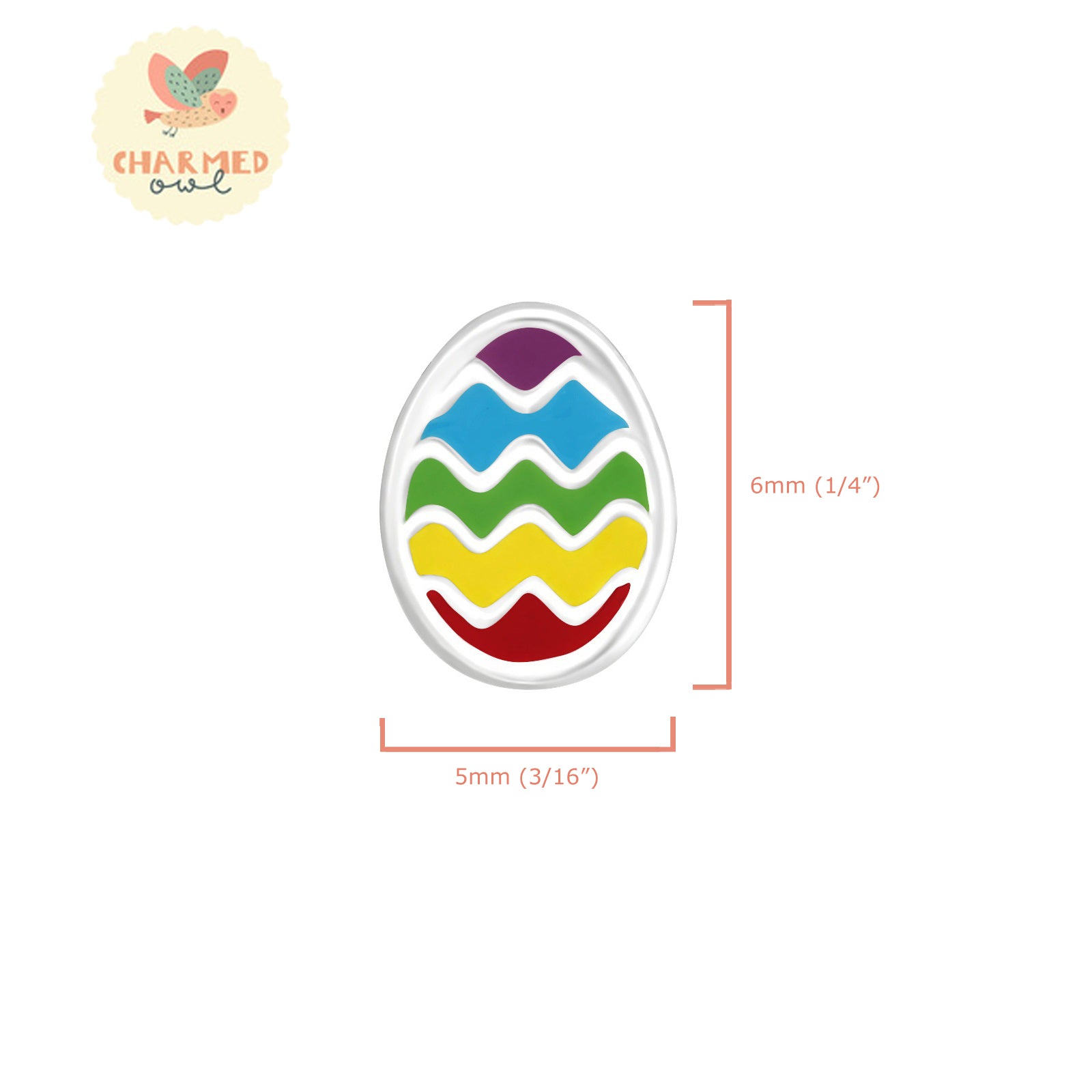 Rainbow Easter Egg Stud Earrings - 925 Sterling Silver