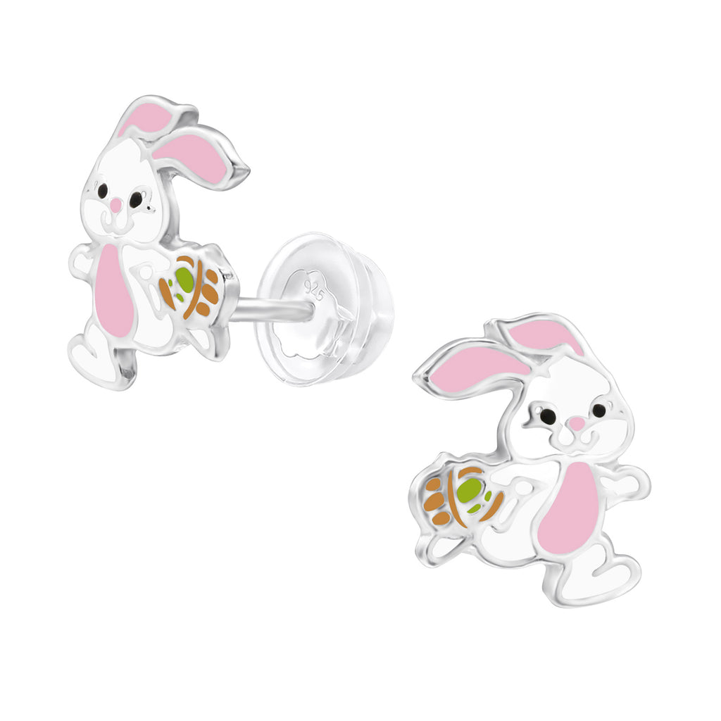 Easter Bunny Stud Earrings - 925 Sterling Silver