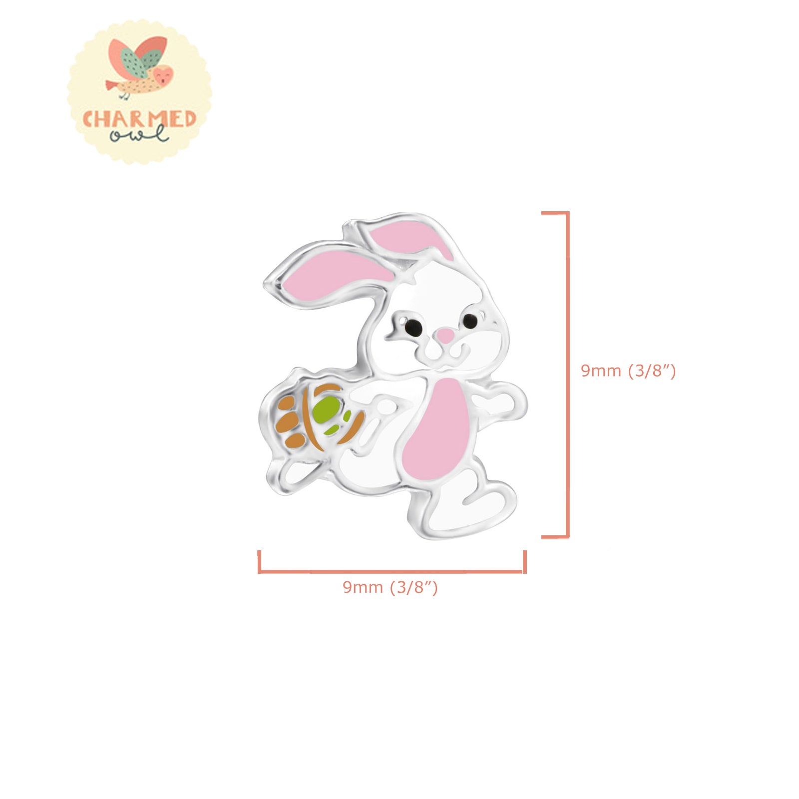 Easter Bunny Stud Earrings - 925 Sterling Silver