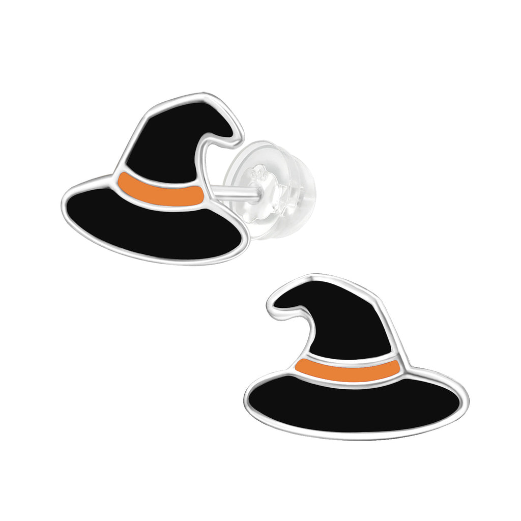 Witch Hat Stud Earrings - 925 Sterling Silver