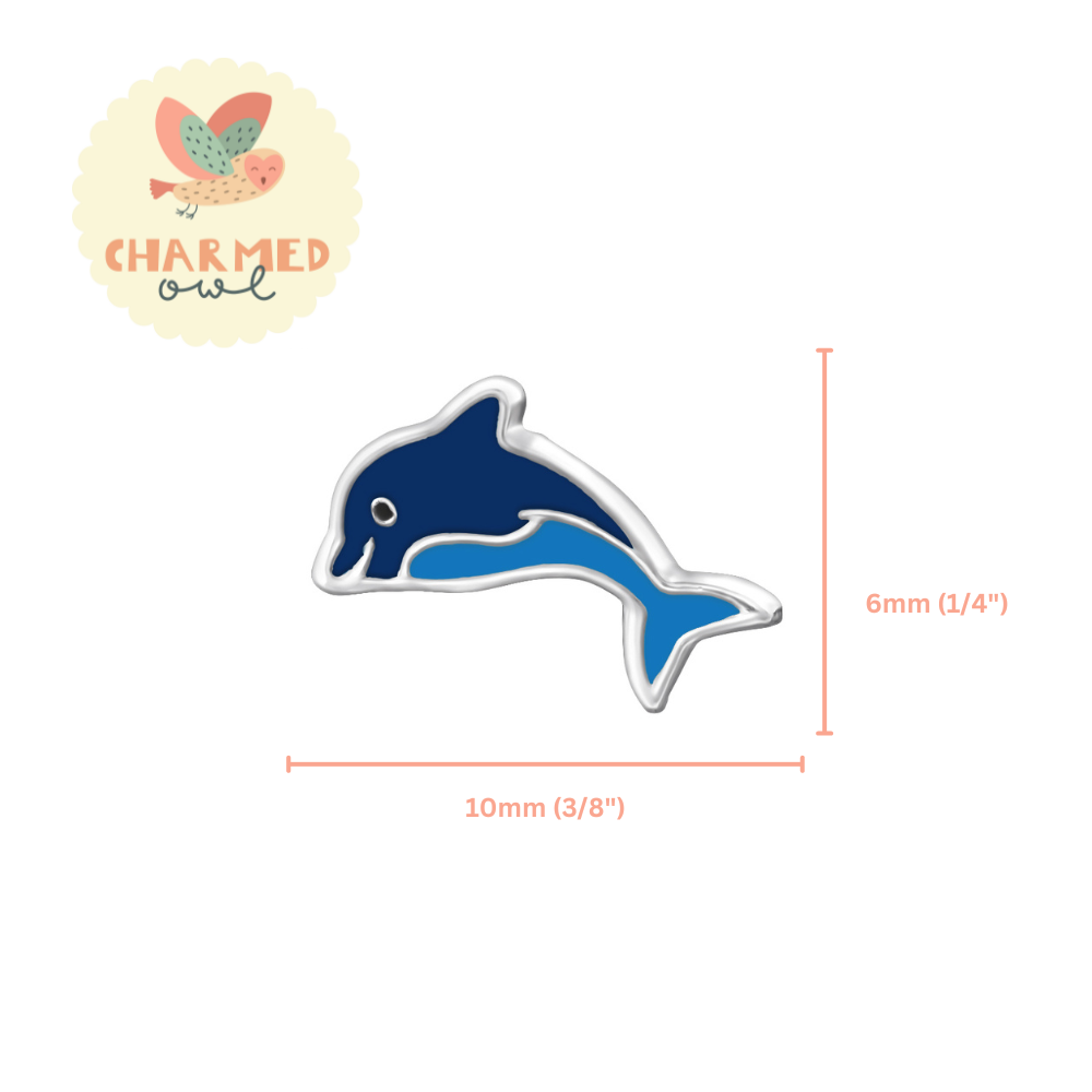 Dolphin Stud Earrings - 925 Sterling Silver