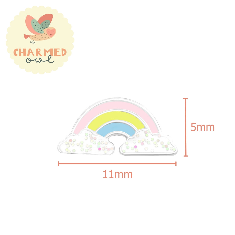 Pastel Rainbow Stud Earrings - 925 Sterling Silver