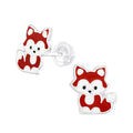 Red Fox Stud Earrings - 925 Sterling Silver