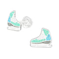 Ice Skates Stud Earrings - 925 Sterling Silver