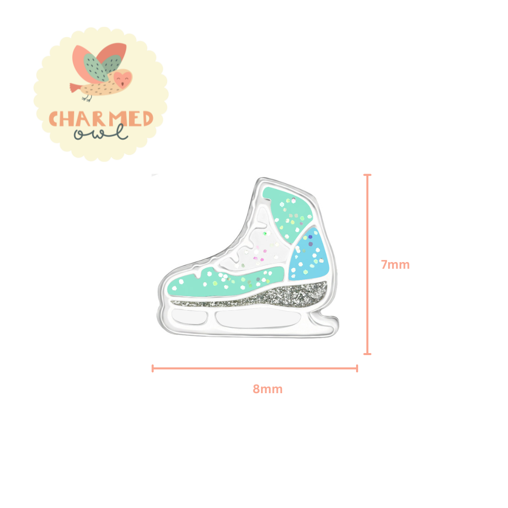 Ice Skates Stud Earrings - 925 Sterling Silver