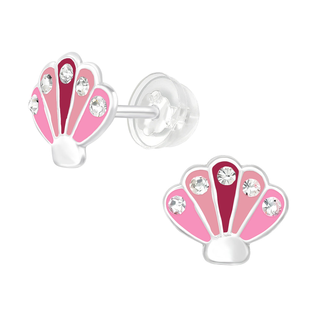 Pink Shells Stud Earrings - 925 Sterling Silver