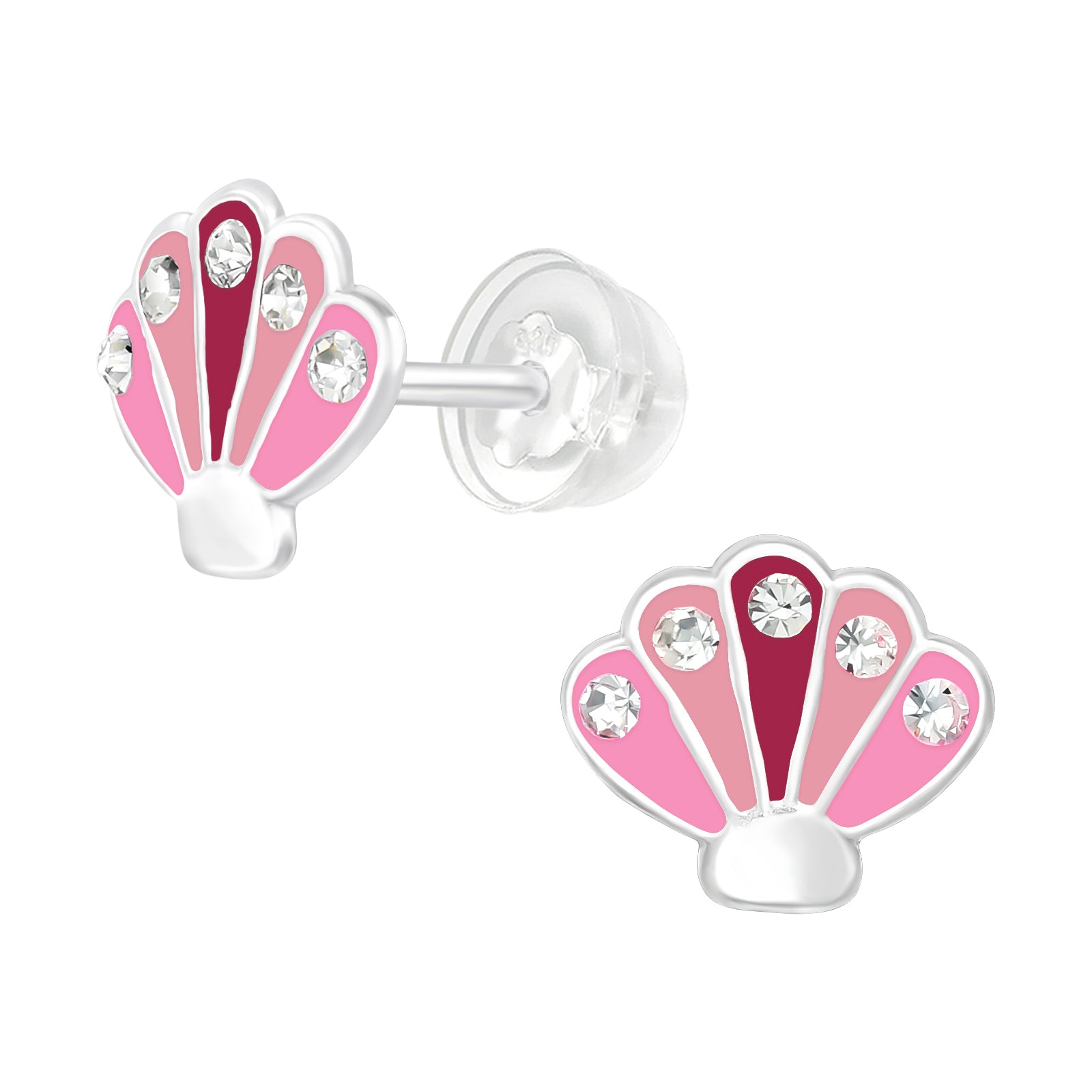 Pink Shells Stud Earrings - 925 Sterling Silver
